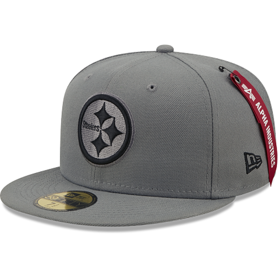 Gray top steelers hat
