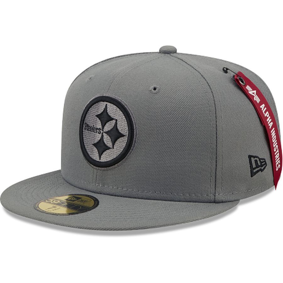 New Era Alpha Industries X Pittsburgh Steelers Gray 2022 59FIFTY Fitted Hat