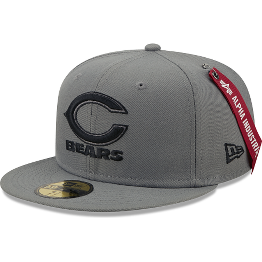 New Era Alpha Industries X Chicago Bears Gray 2022 59FIFTY Fitted Hat