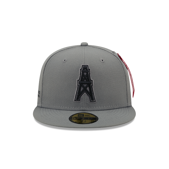 New Era Alpha Industries X Houston Oilers Gray 2022 59FIFTY Fitted Hat