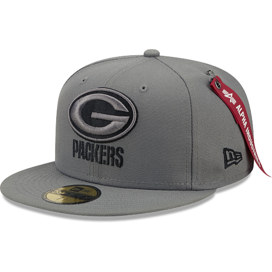 New Era Alpha Industries X Green Bay Packers Gray 2022 59FIFTY Fitted Hat