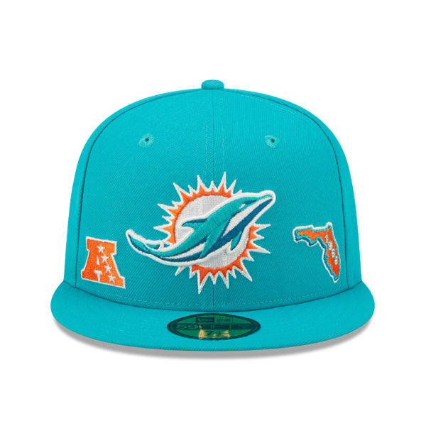 New Era Miami Dolpins Team Identity 59FIFTY Fitted Hat