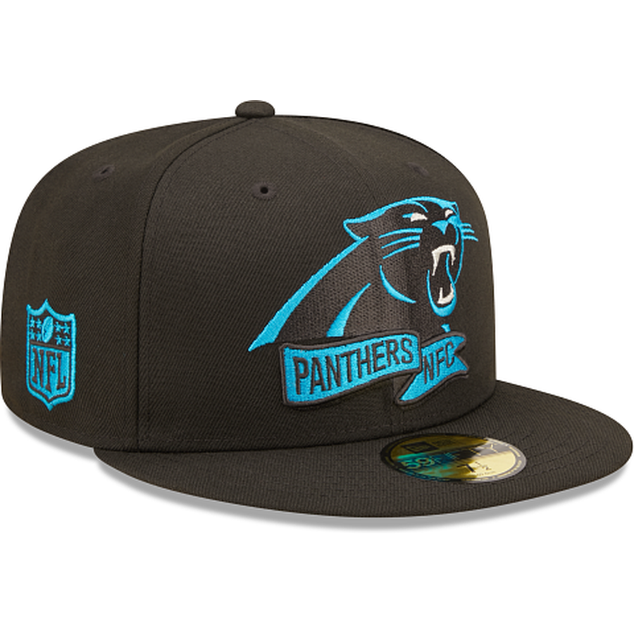 New Era Carolina Panthers 2022 Sideline Black 59FIFTY Fitted Hat