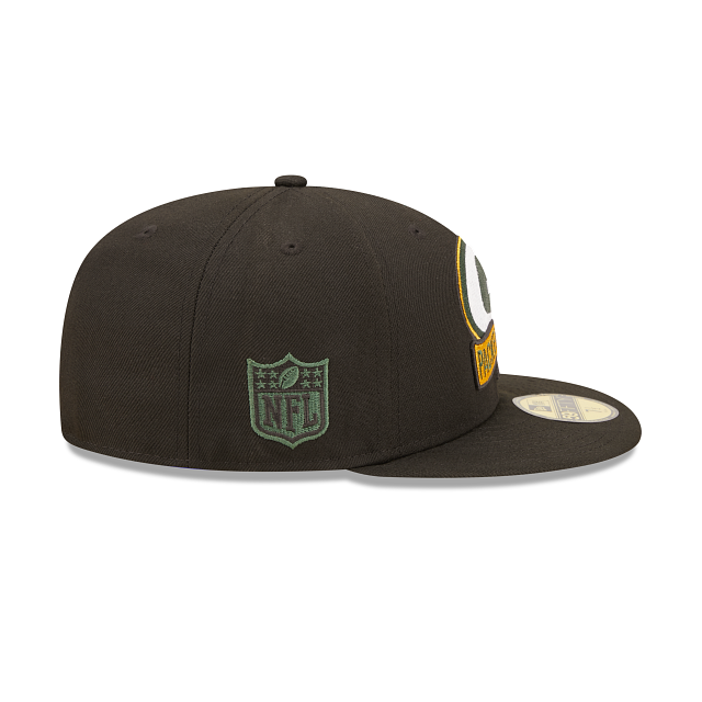 New Era Green Bay Packers 2022 Sideline Black 59FIFTY Fitted Hat