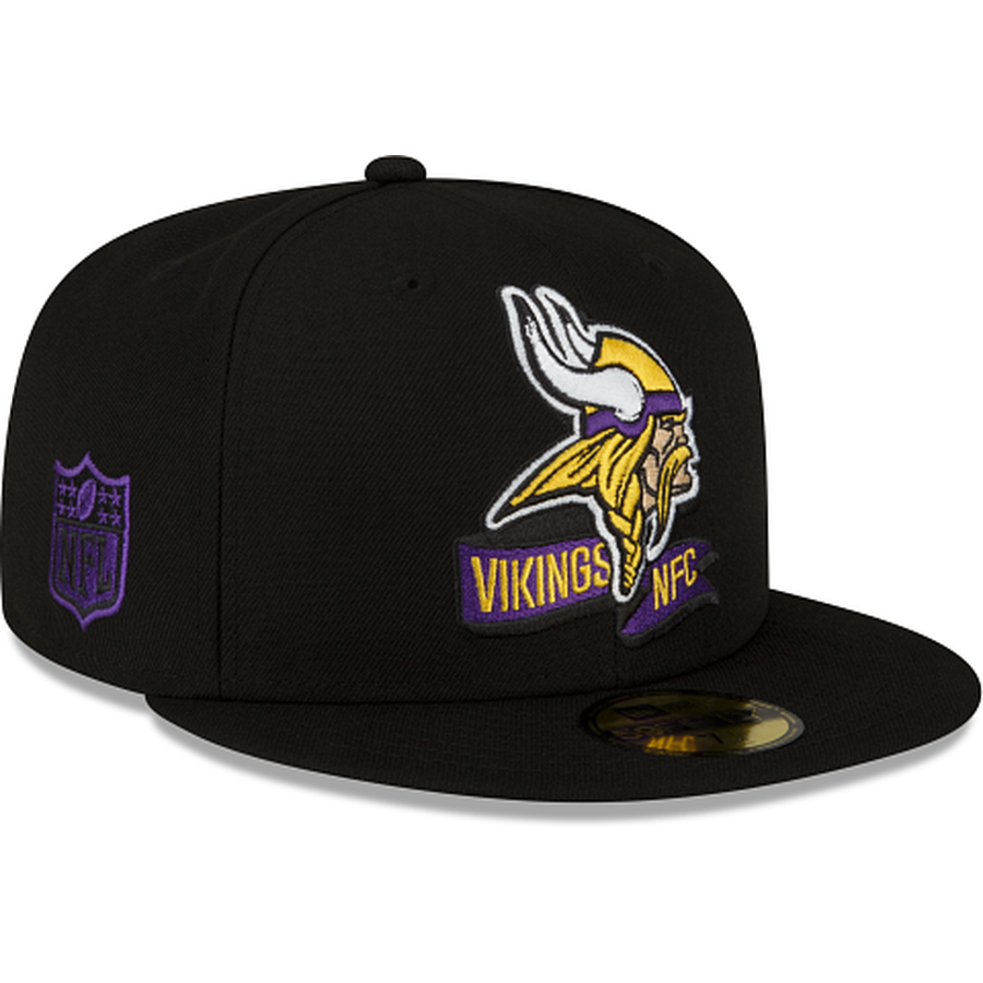New Era Minnesota Vikings 2022 Sideline Black 59FIFTY Fitted Hat
