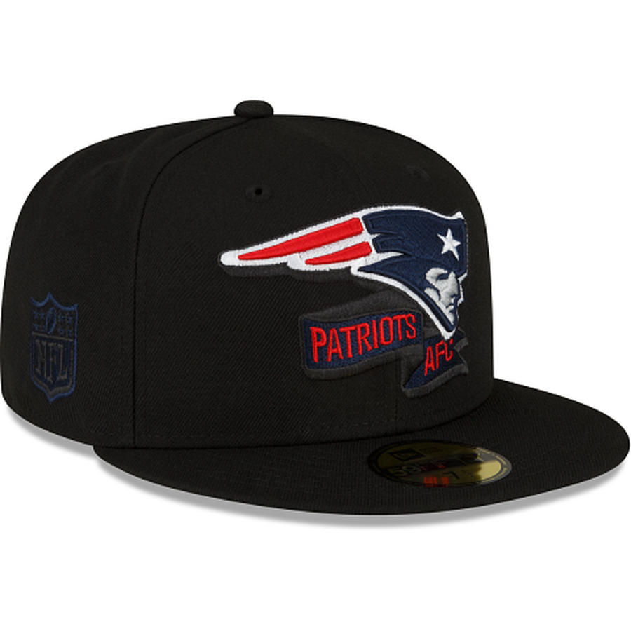 New Era New England Patriots 2022 Sideline Black 59FIFTY Fitted Hat