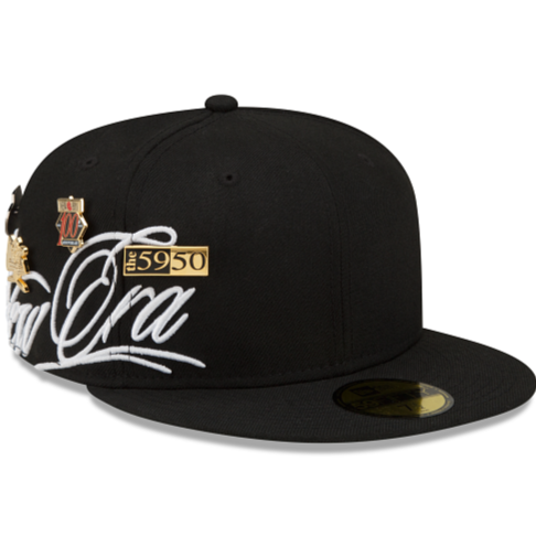 New Era Script Black 59FIFTY Day Fitted Hat