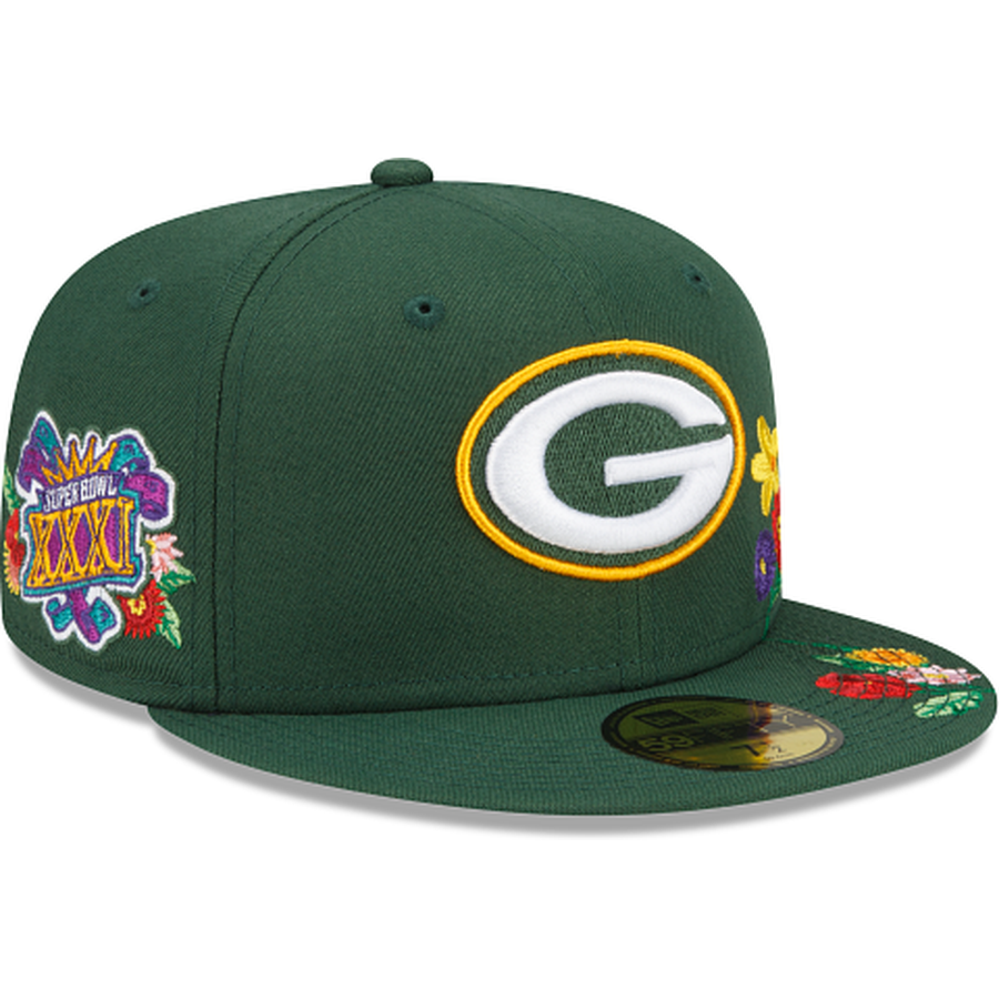 New Era  Green Bay Packers Visor Bloom 2022 59FIFTY Fitted Hat