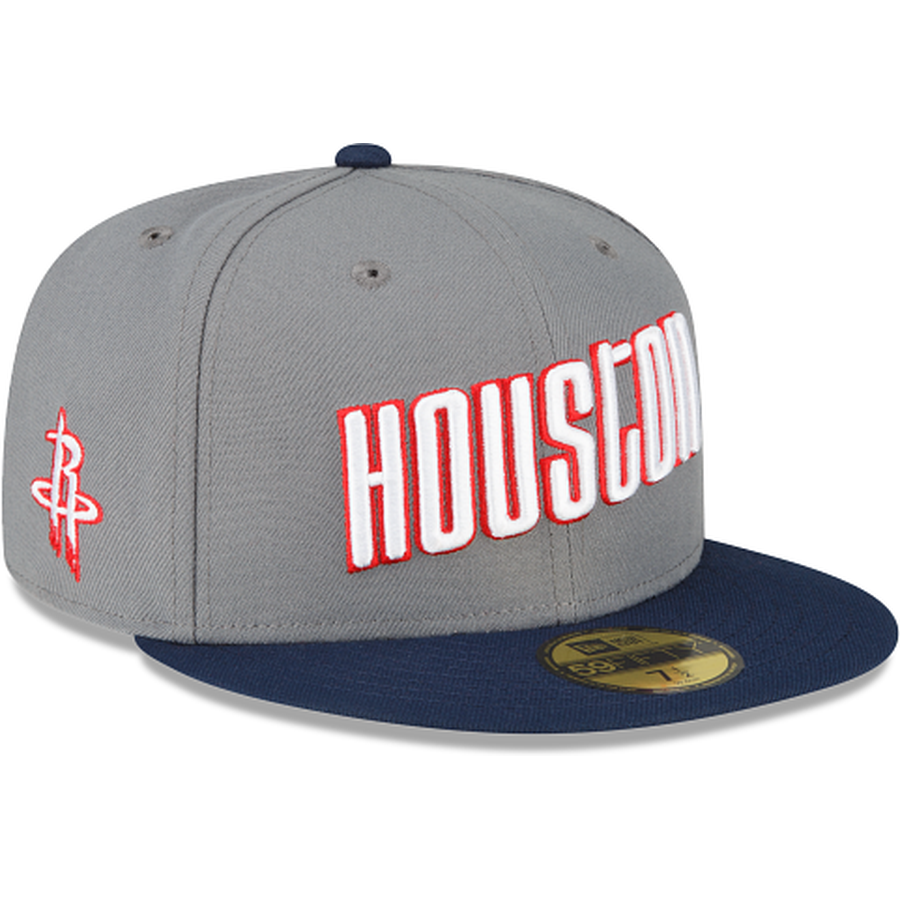Houston Rockets Spaceman Fitted New Era Houston Rockets 2022-23 City Edition Gray 59FIFTY Fitted Hat