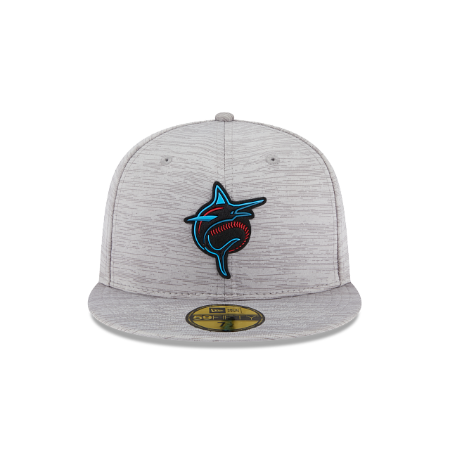 New Era Miami Marlins 2023 Clubhouse Gray 59FIFTY Fitted Hat