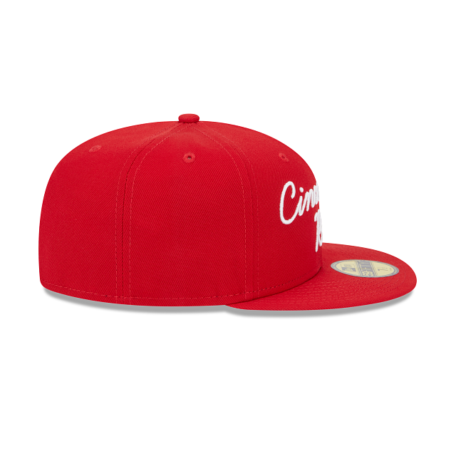 Cincinnati Reds Script Images New Era Cincinnati Reds Fairway Script 2023 59FIFTY Fitted Hat