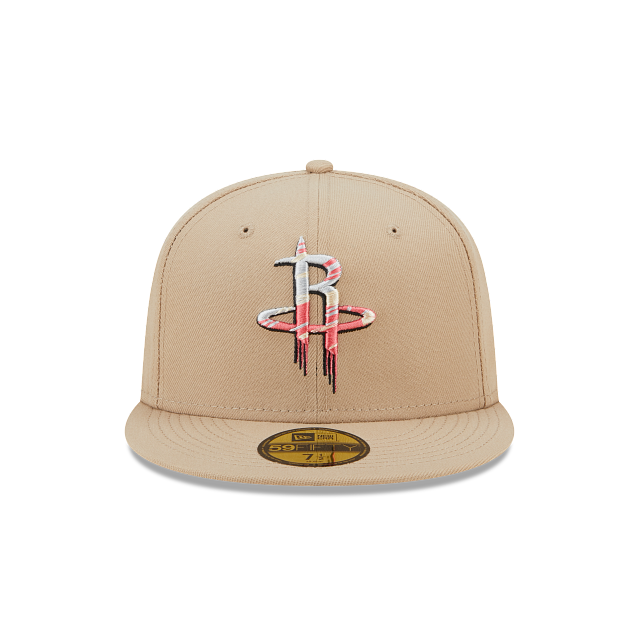 Houston Rockets Spaceman Fitted New Era Houston Rockets Team 2023 Neon 59FIFTY Fitted Hat