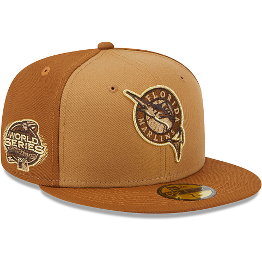 New Era Florida Marlins Tri-Tone Brown 2023 59FIFTY Fitted Hat