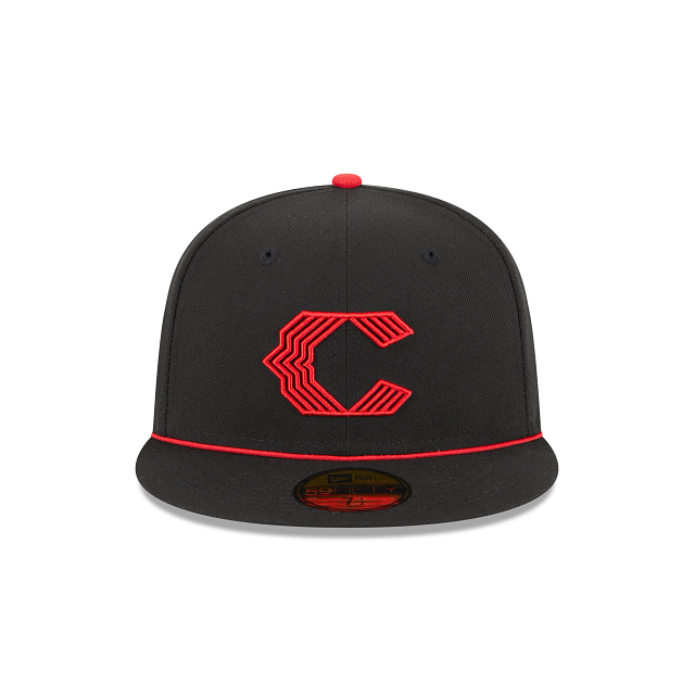 Lids Cincinnati Reds New Era Chrome Rogue 59FIFTY Fitted Hat - Cream/Pink