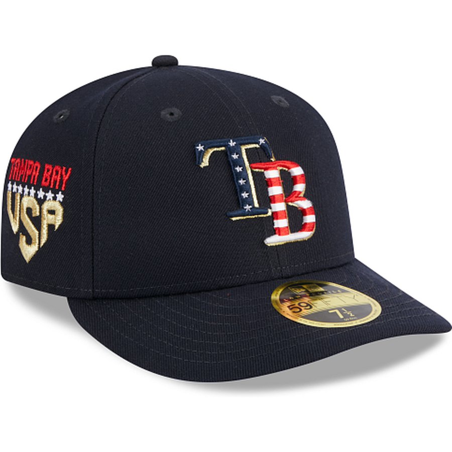 Independence Day Cleveland Indians Navy 59FIFTY Fitted Hat