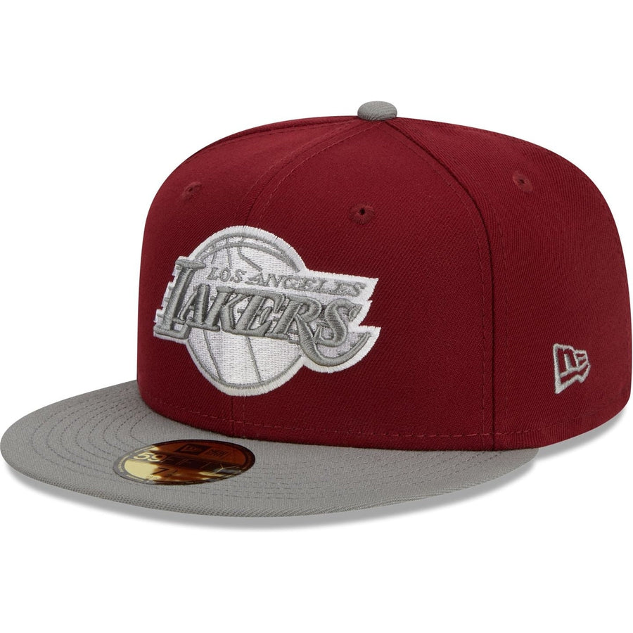 New Era Los Angeles Lakers Colorpack Burgundy/Grey 2023 59FIFTY Fitted Hat