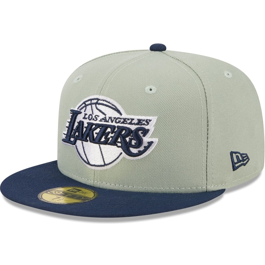 Men's Los Angeles Lakers New Era Pink/Light Blue Paisley Visor 59FIFTY  Fitted Hat