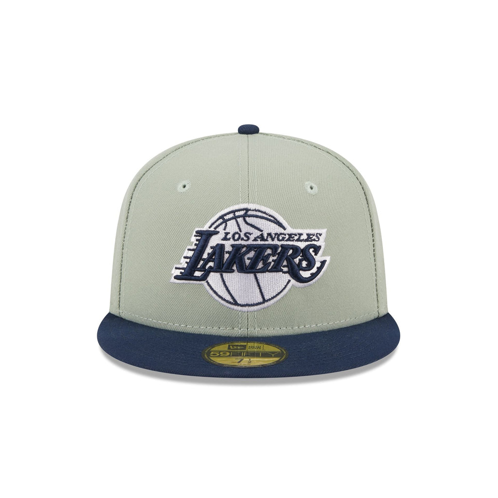 Men's Los Angeles Lakers New Era Pink/Light Blue Paisley Visor 59FIFTY  Fitted Hat