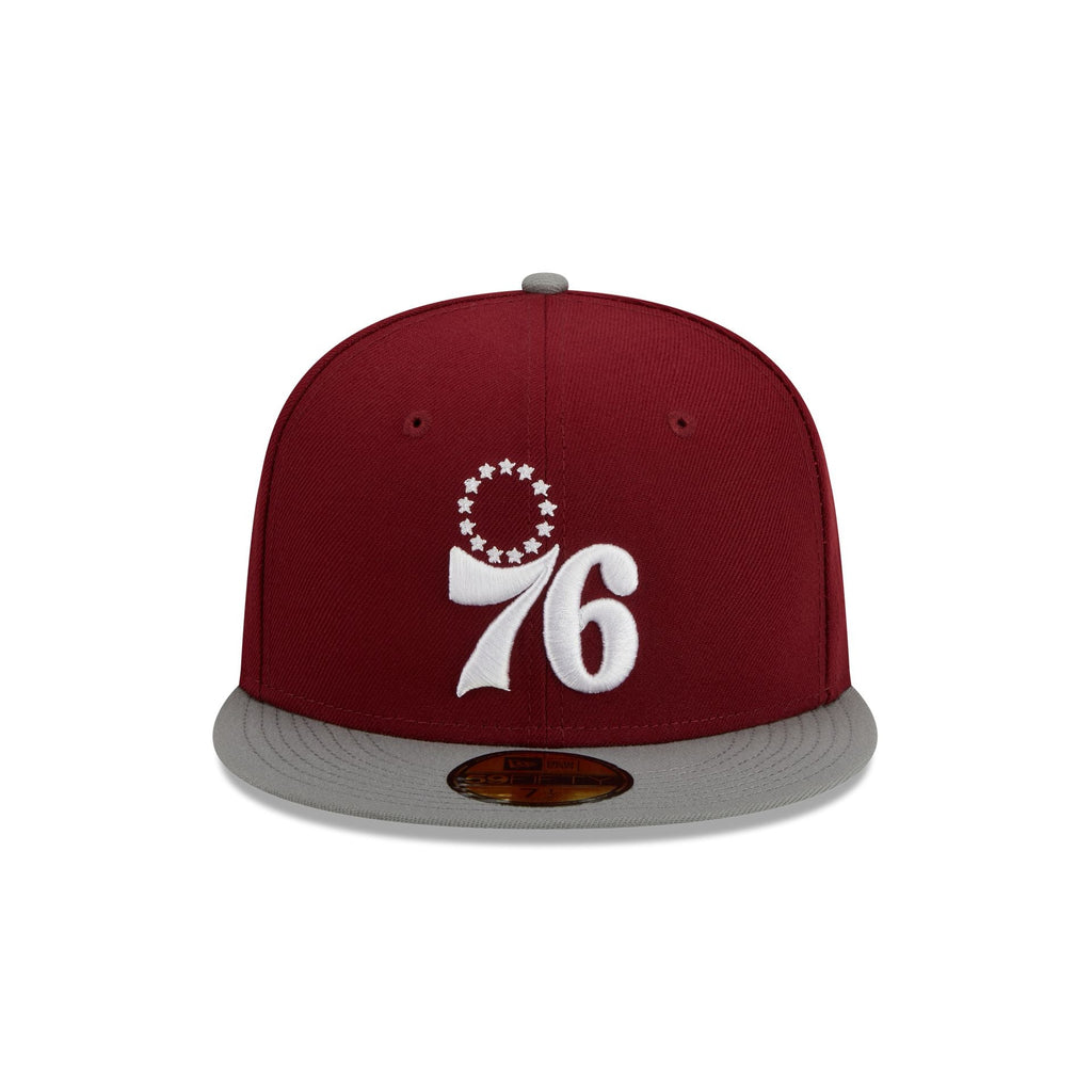 New Era Philadelphia 76ers Colorpack Burgundy/Grey 2023 59FIFTY Fitted Hat