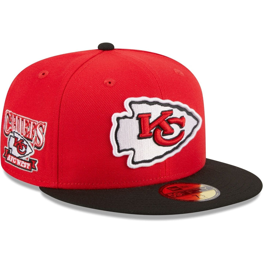 Men's New Era Red Kansas City Chiefs Super Bowl LVII Champions Aztec Side Patch 59FIFTY Fitted Hat