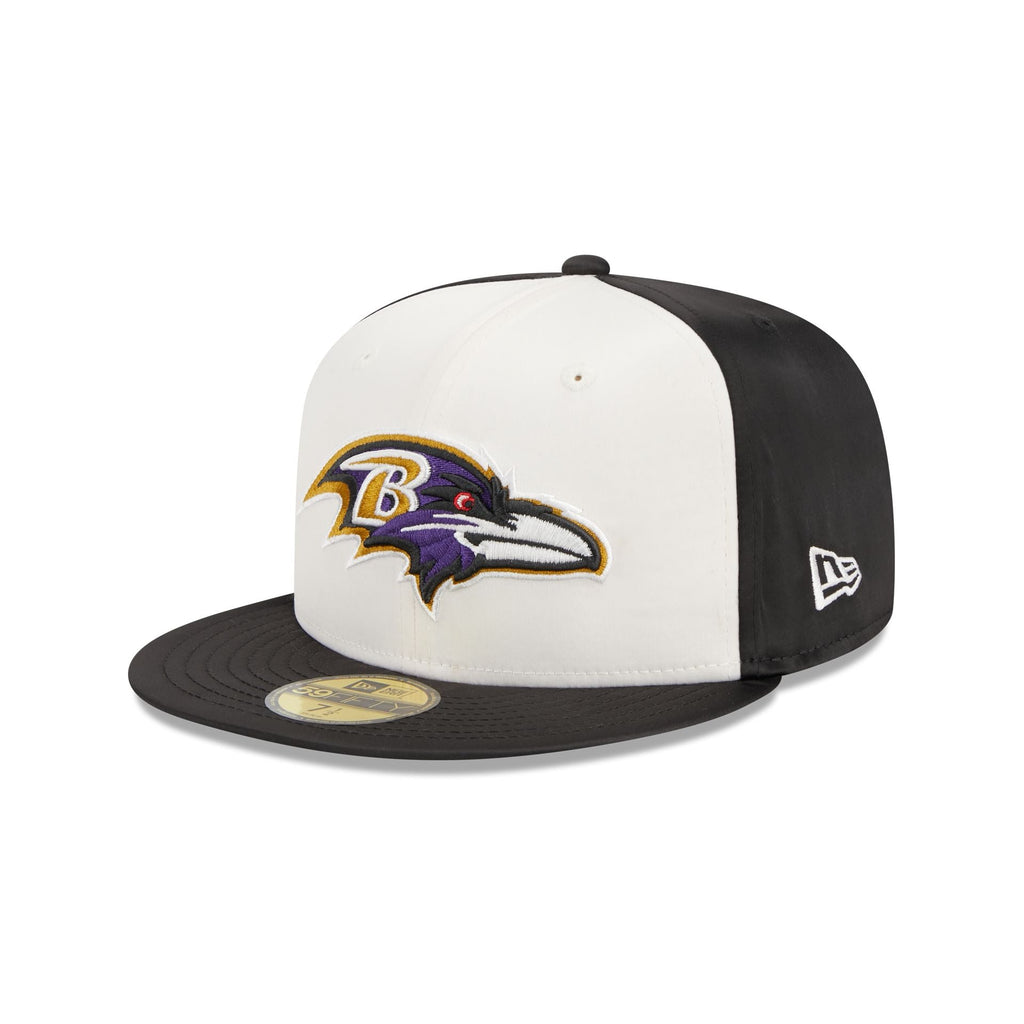New Era Baltimore Ravens Throwback Satin 2023 59FIFTY Fitted Hat