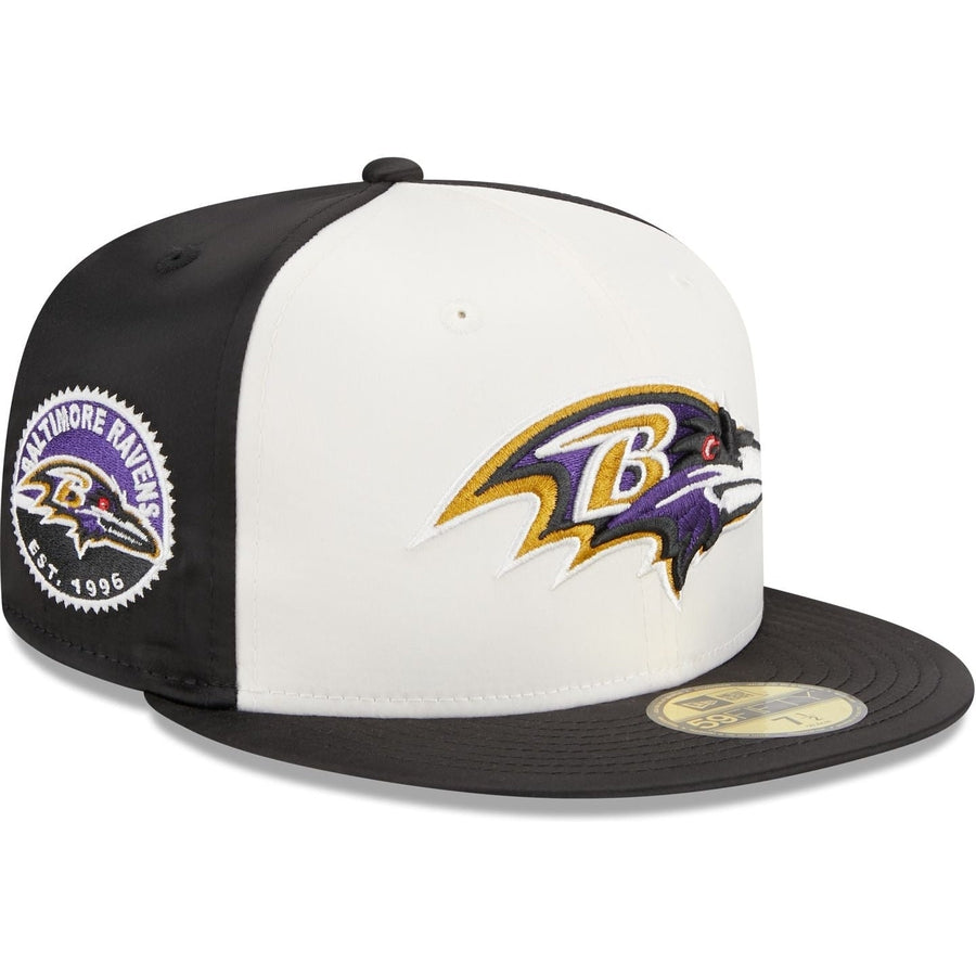 New Era Baltimore Ravens Throwback Satin 2023 59FIFTY Fitted Hat