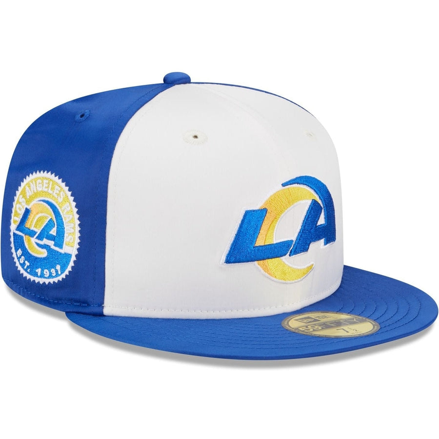 New Era Los Angeles Rams Throwback Satin 2023 59FIFTY Fitted Hat