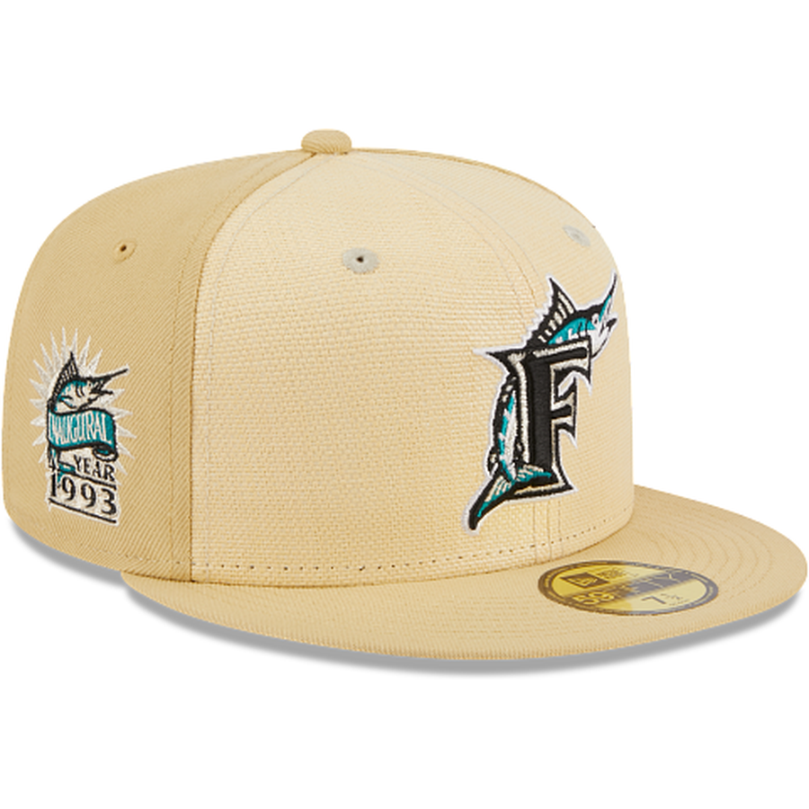 New Era Miami Marlins Raffia Front 2023 59FIFTY Fitted Hat