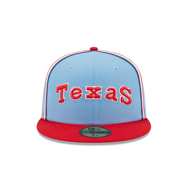 New Era Texas Rangers Powder Blues Sky Throwback Two Tone Edition 59Fifty  Fitted Hat, FITTED HATS, CAPS