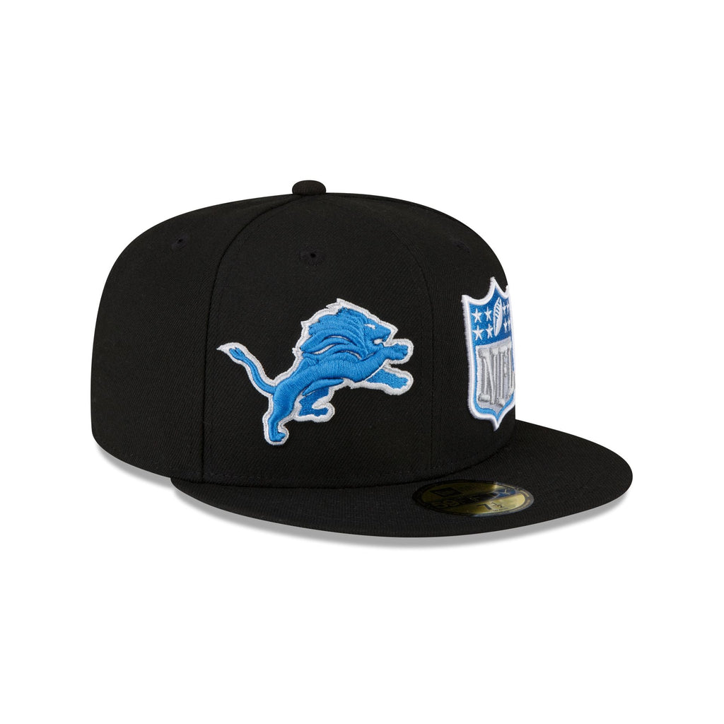 New Era Detroit Lions 2023 Sideline Black 59FIFTY Fitted Hat