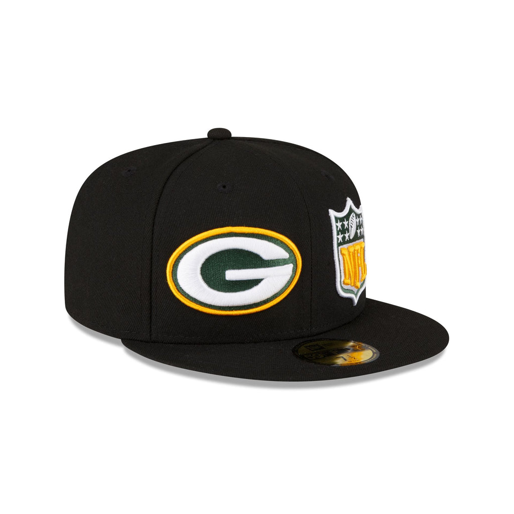 New Era Green Bay Packers 2023 Sideline Black 59FIFTY Fitted Hat