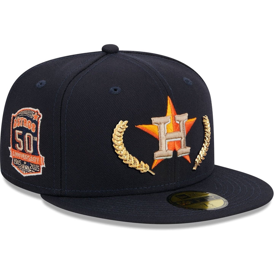 Men's Houston Astros New Era Navy Retro Jersey Script 59FIFTY Fitted Hat