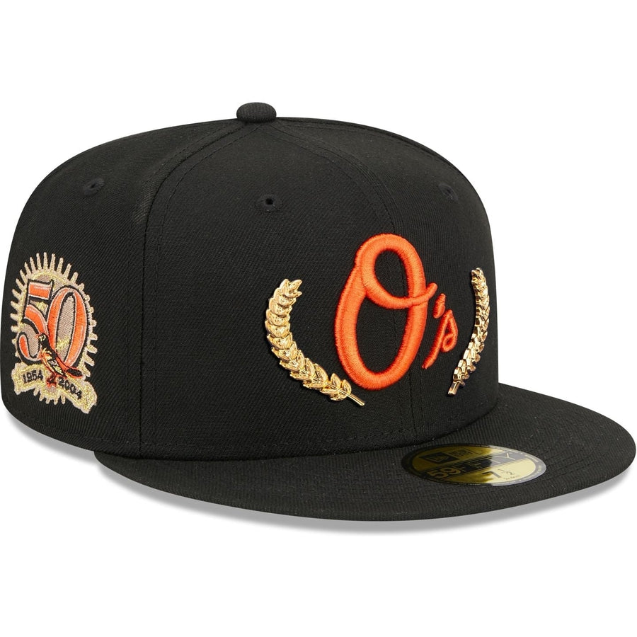 New Era Baltimore Orioles Gold Leaf 2023 59FIFTY Fitted Hat