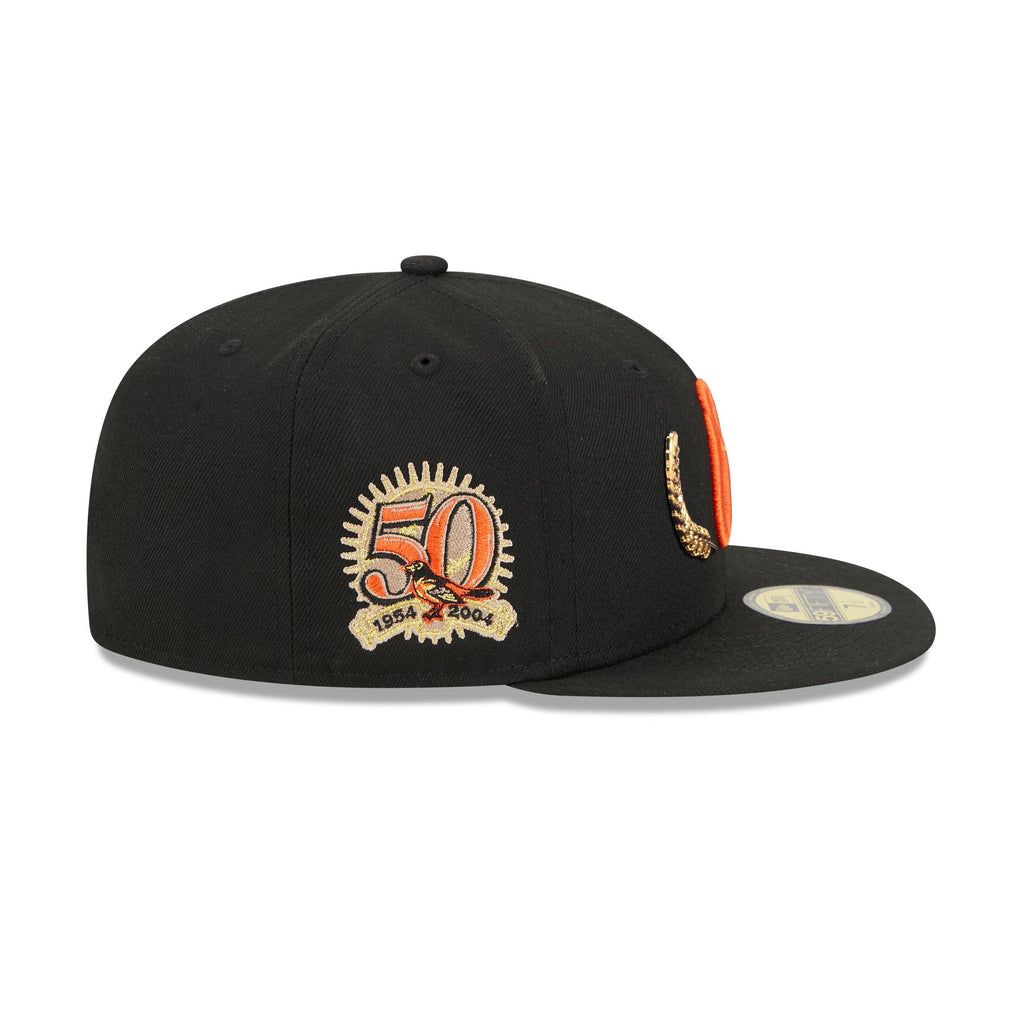 New Era Baltimore Orioles Gold Leaf 2023 59FIFTY Fitted Hat