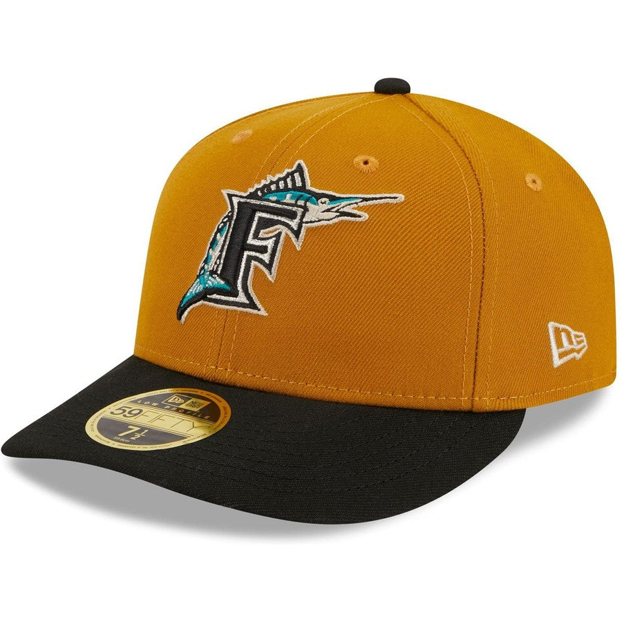 New Era Florida Marlins Vintage Gold Low Profile 2023 59FIFTY Fitted Hat