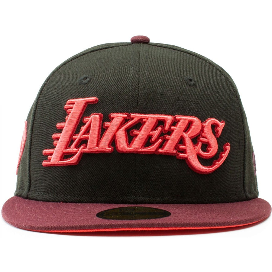 New Era Los Angeles Lakers Black/Maroon 75th Anniversary 59FIFTY Fitted Hat