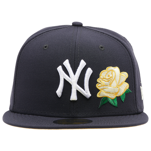 New Era New York Yankees Navy Yellow Rose Peach Undervisor 59FIFTY Fitted Hat