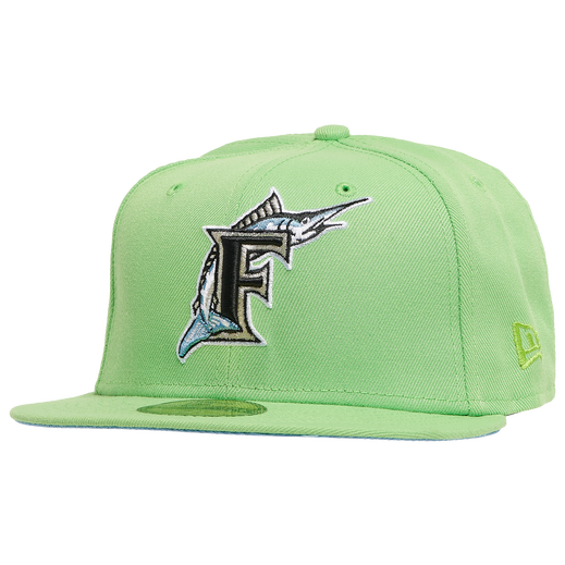 New Era Florida Marlins Lime Green 1993 Inaugural Icy Undervisor 59FIFTY Fitted Hat