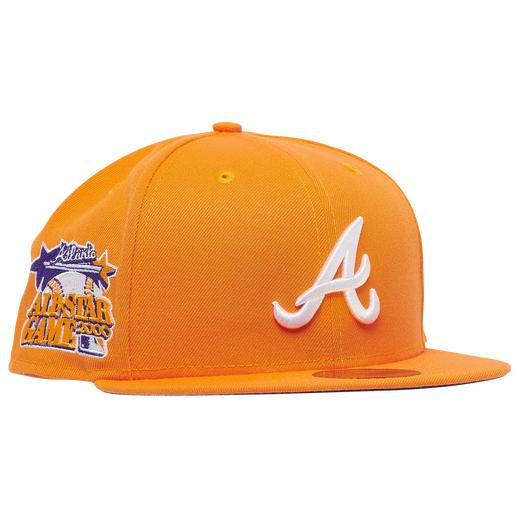 New Era Orange Atlanta Braves Purple Undervisor 59FIFTY Fitted Hat