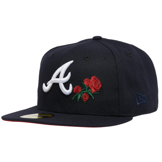 New Era Atlanta Braves Navy/Red Rose 59FIFTY Fitted Hat