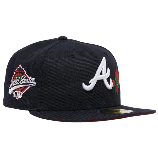 New Era Atlanta Braves Navy/Red Rose 59FIFTY Fitted Hat
