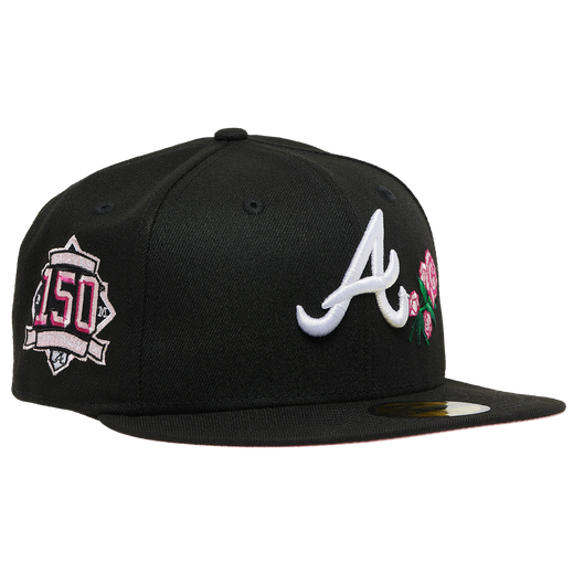 New Era Atlanta Braves Black/Pink Rose 59FIFTY Fitted Hat
