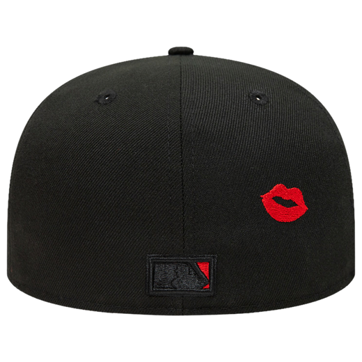 New Era Atlanta Braves Black Red Lips Kiss Inaugural Season 59FIFTY Fitted Hat