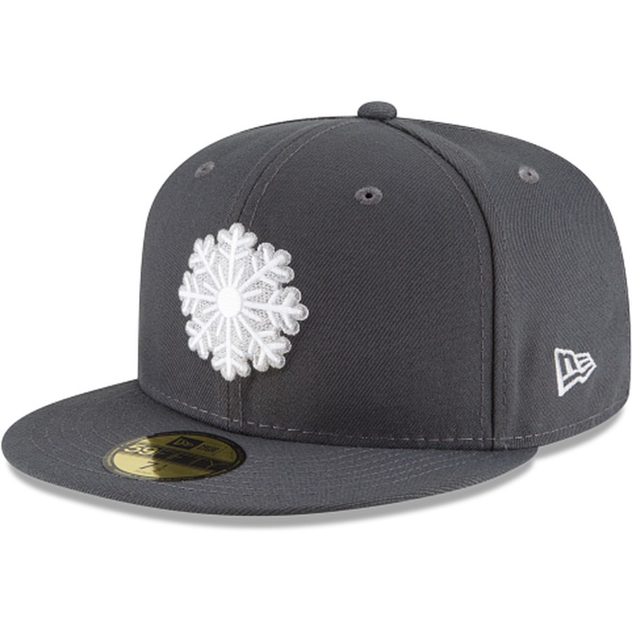 New Era Snowflake Dark Gray 2022 59FIFTY Fitted Hat Christmas Cap