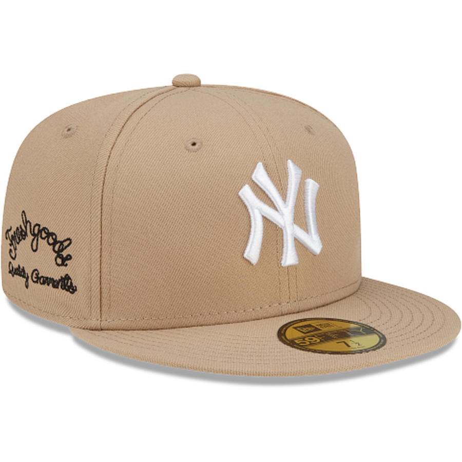 Beige fitted hat yankees Clearance