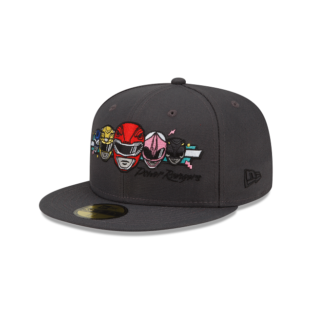 New Era Dark Gray Mighty Morphin Power Rangers 2022 59FIFTY Fitted Hat