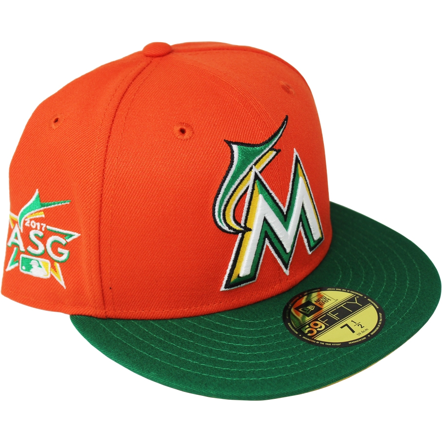 New Era Miami Marlins Orange/Green 2017 All-Star Game 59FIFTY Fitted Hat