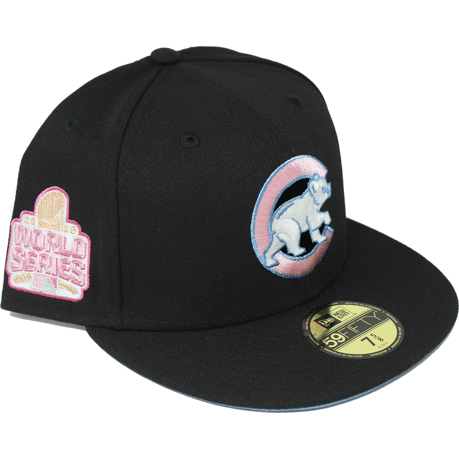 New Era Chicago Cubs Black/Pink 2016 World Series 59FIFTY Fitted Hat