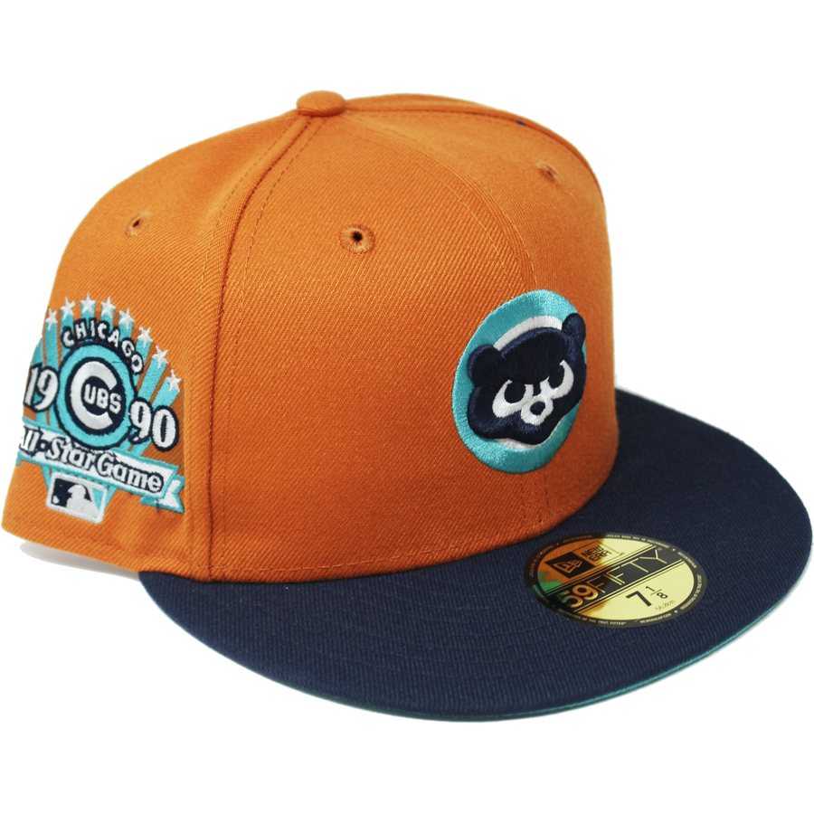 New Era Chicago Cubs Orange/Navy/Teal 1990 All-Star Game 59FIFTY Fitted Hat