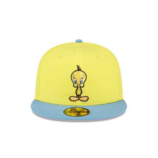 Casquette New Era 59Fifty Looney Tunes Tweety Bird - Taille 7 1/2 - Jaune Et Bleu Clair - Neuf Avec étiquettes
